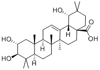 2α,3β,19α-Trihydroxyolean-12-en-28-oic acid Structure