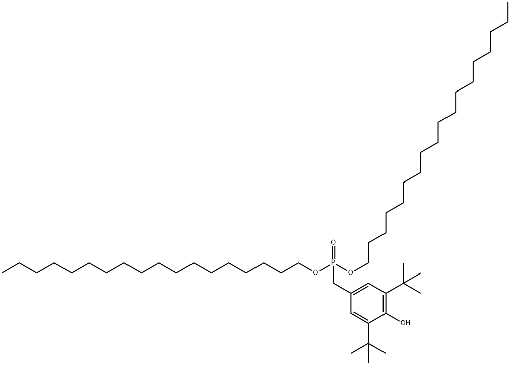 dioctadecyl [[3,5-bis(1,1-dimethylethyl)-4-hydroxyphenyl]methyl]phosphonate 구조식 이미지