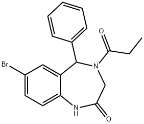 7-bromo-4,5-dihydro-5-phenyl-4-propionyl-1H-benzo[e][1,4]diazepin-2(3H)-one Structure