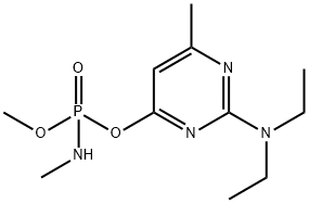 N-Methylamidophosphoric acid O-methyl O-(2-diethylamino-6-methyl-4-pyrimidinyl) ester Structure