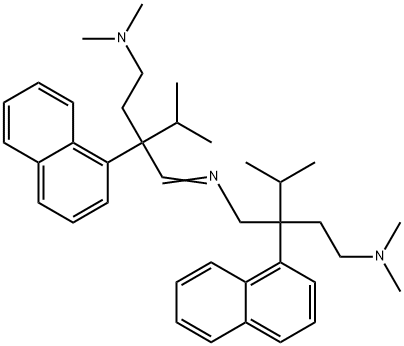 N-[4-(Dimethylamino)-2-isopropyl-2-(1-naphtyl)butylidene]-2-isopropyl-N',N'-dimethyl-2-(1-naphtyl)-1,4-butanediamine 구조식 이미지