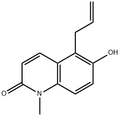 2(1H)-Quinolinone, 6-hydroxy-1-methyl-5-(2-propenyl)- (9CI) Structure