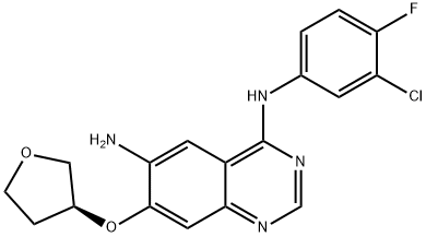 (S)-N4-(3-chloro-4-fluorophenyl)-7-(tetrahydrofuran-3-yloxy)quinazoline-4,6-diaMine 구조식 이미지