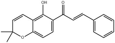 (2E)-1-(5-Hydroxy-2,2-dimethyl-2H-1-benzopyran-6-yl)-3-phenyl-2-propen-1-one 구조식 이미지