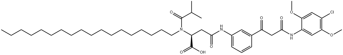 N-[3-[3-[(4-chloro-2,5-dimethoxyphenyl)amino]-1,3-dioxopropyl]phenyl]-N2-(2-methylpropionyl)-N2-octadecyl-L-asparagine Structure