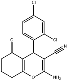 2-amino-4-(2,4-dichlorophenyl)-5-oxo-5,6,7,8-tetrahydro-4H-chromene-3-carbonitrile Structure