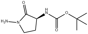 Carbamic acid, [(3S)-1-amino-2-oxo-3-pyrrolidinyl]-, 1,1-dimethylethyl ester Structure