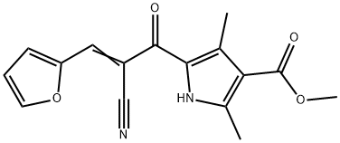 1H-Pyrrole-3-carboxylicacid,5-[2-cyano-3-(2-furanyl)-1-oxo-2-propenyl]-2,4-dimethyl-,methylester(9CI) Structure