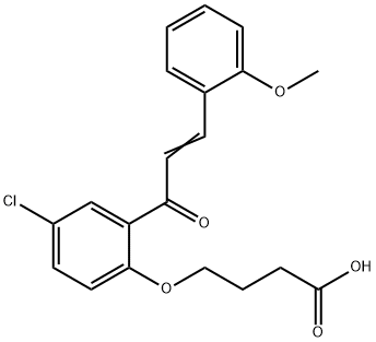 4-[4-Chloro-2-[3-(o-methoxyphenyl)propenoyl]phenoxy]butyric acid Structure