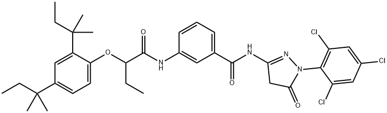 3-[[2-[2,4-bis(tert-pentyl)phenoxy]butyryl]amino]-N-[4,5-dihydro-5-oxo-1-(2,4,6-trichlorophenyl)-1H-pyrazol-3-yl]benzamide Structure