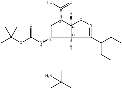 (3aR,4R,6S,6aS)-4-(tert-butoxycarbonylaMino)-3-(pentan-3-yl)-4,5,6,6a-tetrahydro-3aH-cyclopenta[d]isoxazole-6-carboxylic acid 구조식 이미지