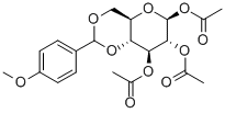 4,6-디-O-(p-메톡시벤질리덴)-1,2,3-트리-O-아세틸-β-D-글루코피라노스 구조식 이미지