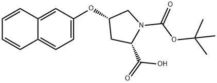 (2S,4S)-1-(TERT-BUTOXYCARBONYL)-4-(2-NAPHTHYLOXY)-2-PYRROLIDINECARBOXYLIC ACID Structure