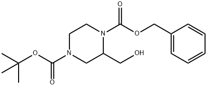 1-BENZYL 4-TERT-BUTYL 2-(HYDROXYMETHYL)PIPERAZINE-1,4-DICARBOXYLATE Structure