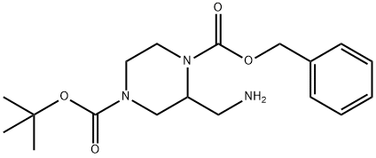 1-benzyl 4-tert-butyl 2-(aMinoMethyl)piperazine-1,4-dicarboxylate Structure