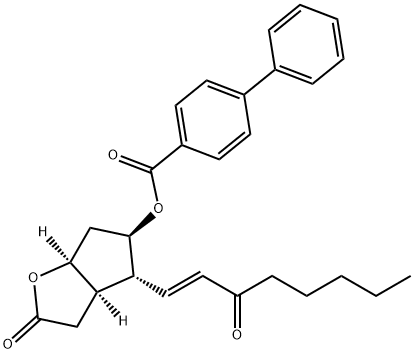 [1,1'-Biphenyl]-4-carboxylic acid (3aR,4R,5R,6aS)-hexahydro-2-oxo-4-[(1E)-3-oxo-1-octenyl]-2H-cyclopenta[b]furan-5-yl ester 구조식 이미지