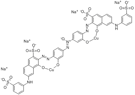 tetrasodium [mu-[[3,3'-[azoxybis[(2-hydroxy-p-phenylene)azo]]bis[4-hydroxy-6-(3-sulphoanilino)naphthalene-2-sulphonato]](8-)]]dicuprate(4-) 구조식 이미지