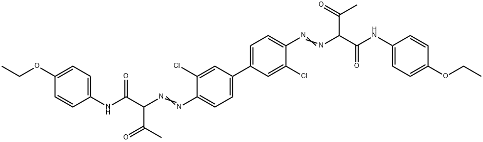 2,2'-[(3,3'-dichloro[1,1'-biphenyl]-4,4'-diyl)bis(azo)]bis[N-(4-ethoxyphenyl)-3-oxobutyramide] 구조식 이미지