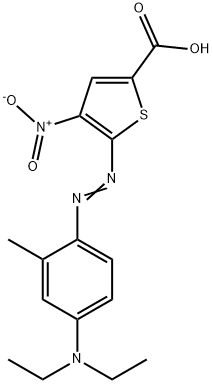 2-Thiophenecarboxylic  acid,  5-[[4-(diethylamino)-2-methylphenyl]azo]-4-nitro-  (9CI) Structure