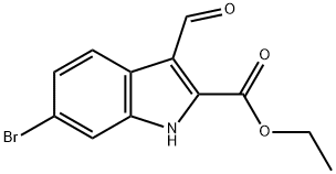 1H-인돌-2-카르복실산,6-브로모-3-포르밀-,에틸에스테르 구조식 이미지