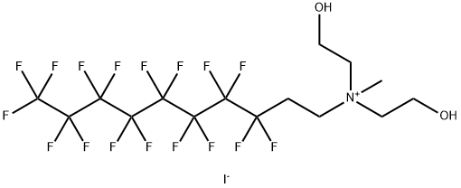 (3,3,4,4,5,5,6,6,7,7,8,8,9,9,10,10,10-헵타데카플루오로데실)비스(2-하이드록시에틸)메틸암모늄요오다이드 구조식 이미지