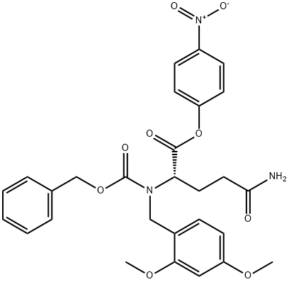 N5-[(2,4-디메톡시페닐)메틸]-N2-[(벤질옥시)카르보닐]-L-글루타민4-니트로페닐에스테르 구조식 이미지