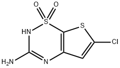 3-Amino-6-chloro-4H-thieno[3,2-e]-1,2,4-thiadiazine 1,1-dioxide 구조식 이미지