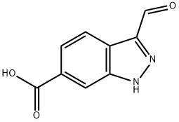 1H-인다졸-6-카르복실산,3-forMyl- 구조식 이미지