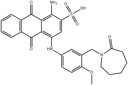 1-amino-4-[[3-[(hexahydro-2-oxo-1H-azepin-1-yl)methyl]-4-methoxyphenyl]amino]-9,10-dihydro-9,10-dioxoanthracene-2-sulphonic acid 구조식 이미지