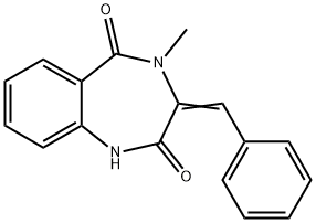 3,4-Dihydro-4-methyl-3-(phenylmethylene)-1H-1,4-benzodiazepine-2,5-dione Structure