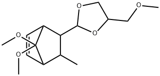 2-Norbornen-7-one, 5-(4-(methoxymethyl)-1,3-dioxolan-2-yl)-6-methyl-,  dimethyl acetal 구조식 이미지