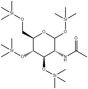 2-Acetylamino-1-O,3-O,4-O,6-O-tetrakis(trimethylsilyl)-2-deoxy-D-glucopyranose 구조식 이미지