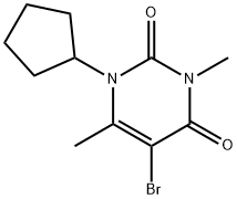 5-브로모-1-사이클로펜틸-3,6-디메틸-피리미딘-2,4-디온 구조식 이미지