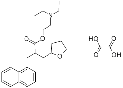alpha-(1-Naphthylmethyl)-2-tetrahydrofuranpropionic acid diethylaminoethyl ester oxalate Structure