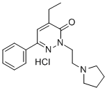 4-Ethyl-6-phenyl-2-(2-pyrrolidinoethyl)-3(2H)-pyridazinone hydrochlori de 구조식 이미지