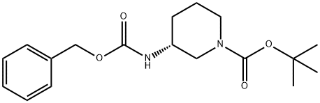 1-Piperidinecarboxylic acid, 3-[[(phenylmethoxy)carbonyl]amino]-, 1,1-dimethylethyl ester, (3R)- Structure
