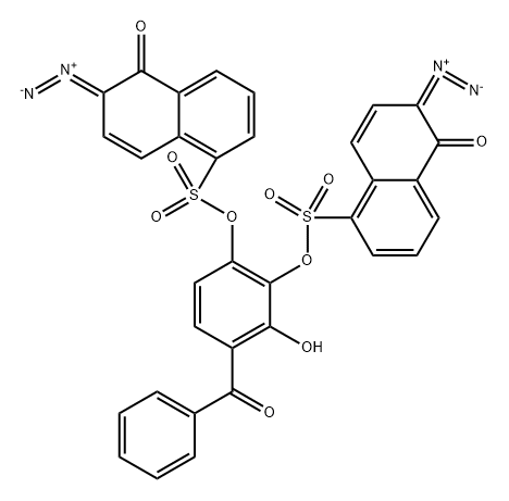 4-benzoyl-3-hydroxy-1,2-phenylene bis(6-diazo-5,6-dihydro-5-oxonaphthalene-1-sulphonate) 구조식 이미지