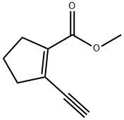 1-Cyclopentene-1-carboxylic acid, 2-ethynyl-, methyl ester (9CI) Structure