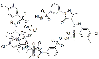 4-Chloro-2-[[4,5-dihydro-3-methyl-5-oxo-1-(3-sulfophenyl)-1H-pyrazol-4-yl]azo]-5-methylbenzenesulfonic acid, ammonium  calcium salt Structure