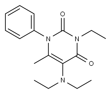 Uracil, 5-(diethylamino)-3-ethyl-6-methyl-1-phenyl- Structure