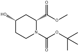 (2R,4S)-N-BOC-4-HYDROXYPIPERIDINE-2-CARBOXYLIC ACID METHYL ESTER Structure