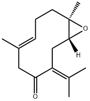 (1R,6E,10R)-6,10-Dimethyl-3-(1-methylethylidene)-11-oxabicyclo[8.1.0]undec-6-en-4-one Structure