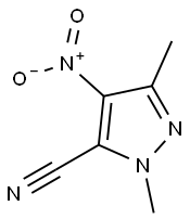 1,3-dimethyl-4-nitro-1H-pyrazole-5-carbonitrile  Structure