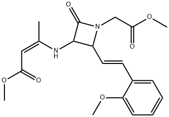 1-AZETIDINEACETIC ACID, 3-[[(1Z)-3-METHOXY-1-METHYL-3-OXO-1-PROPENYL]AMINO]-2-[(1E)-2-(2-METHOXYPHENYL)ETHENYL]-4-OXO-METHYL ESTER Structure