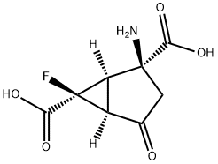 (1R,2S,5S,6S)-BICYCLO[3.1.0]HEXANE-2,6-DICARBOXYLIC ACID, 2-AMINO-6-FLUORO-4-OXO- 구조식 이미지