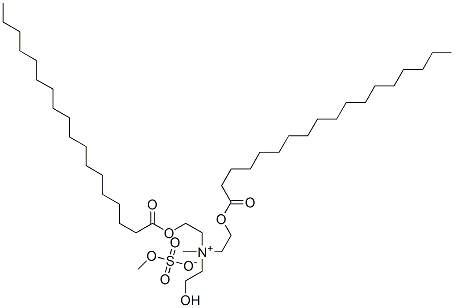 (2-hydroxyethyl)methylbis[2-[(1-oxooctadecyl)oxy]ethyl]ammonium methyl sulphate Structure