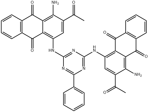 1,1'-[(6-phenyl-1,3,5-triazine-2,4-diyl)diimino]bis[3-acetyl-4-aminoanthraquinone] Structure