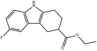 6-플루오로-2,3,4,9-테트라하이드로-1H-카바졸-3-카복실산에틸에스테르 구조식 이미지