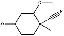 Cyclohexanecarbonitrile, 2-methoxy-1-methyl-4-oxo- (9CI) Structure