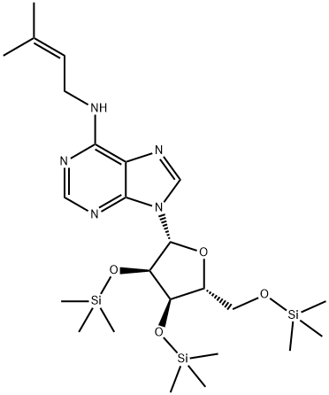 N-(3-Methyl-2-butenyl)-2'-O,3'-O,5'-O-tris(trimethylsilyl)adenosine 구조식 이미지